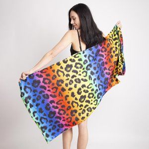 Rainbow Cheetah Print Towel Handbag